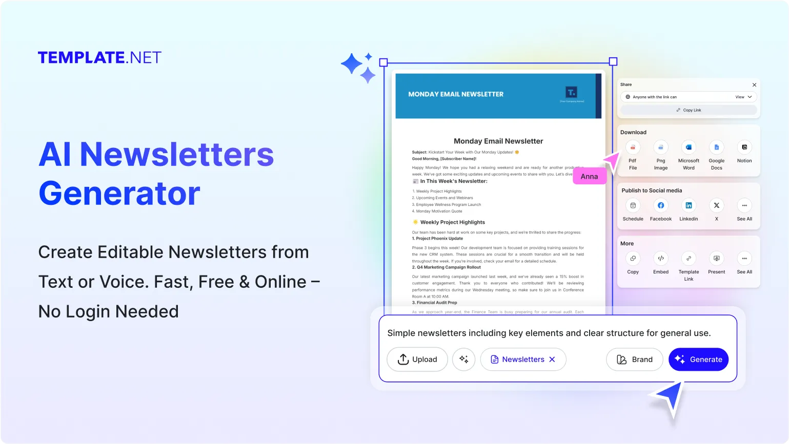 Free AI Newsletter Generator, Free AI Newsletter Maker Online