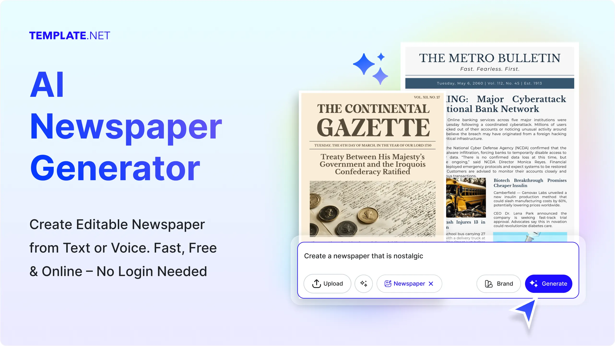 Free AI Newspaper Generator, Free Newspaper Maker Online