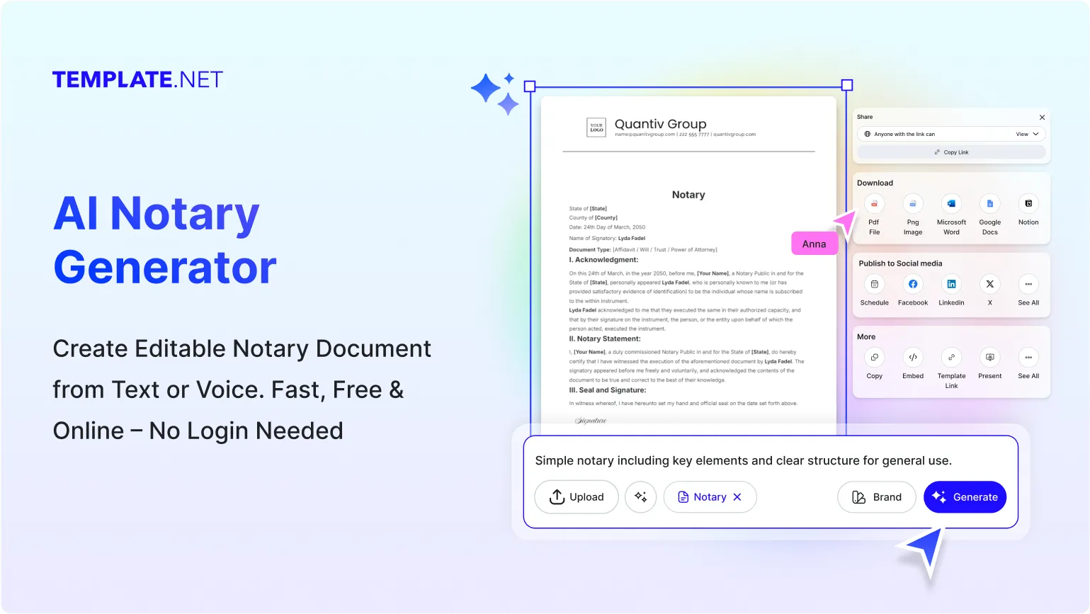 Free AI Notary Generator, Free AI Notary Document Maker Online