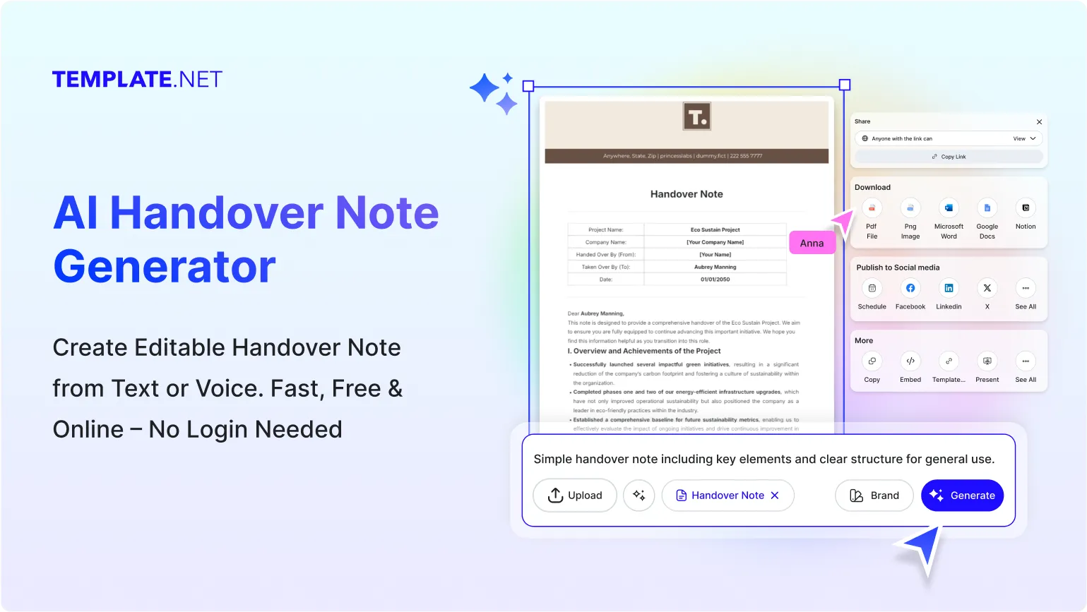 Free AI Handover Note Generator, Free Handover Maker Online