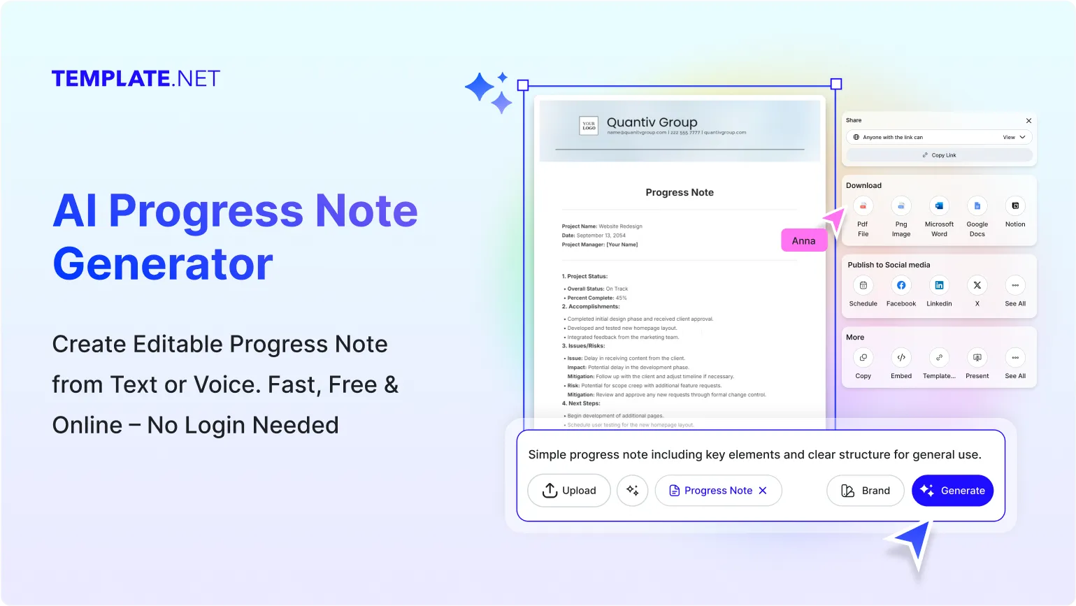 Free AI Progress Note Generator, Free Progress Documentation Maker Online