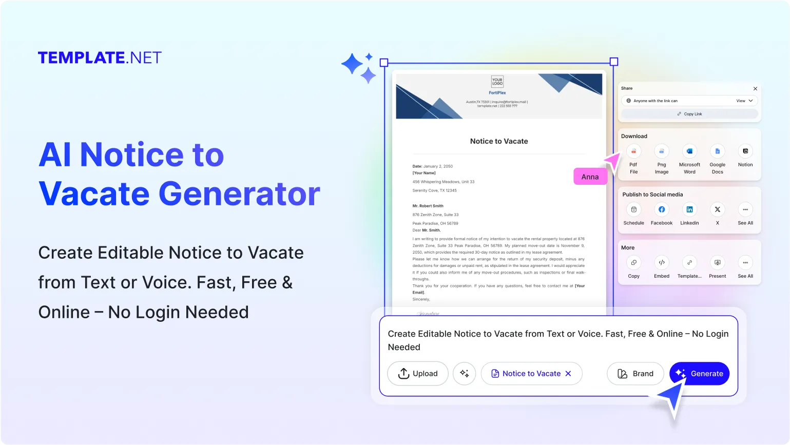 Free AI Notice to Vacate Generator, Free Notice to Vacate Maker Online