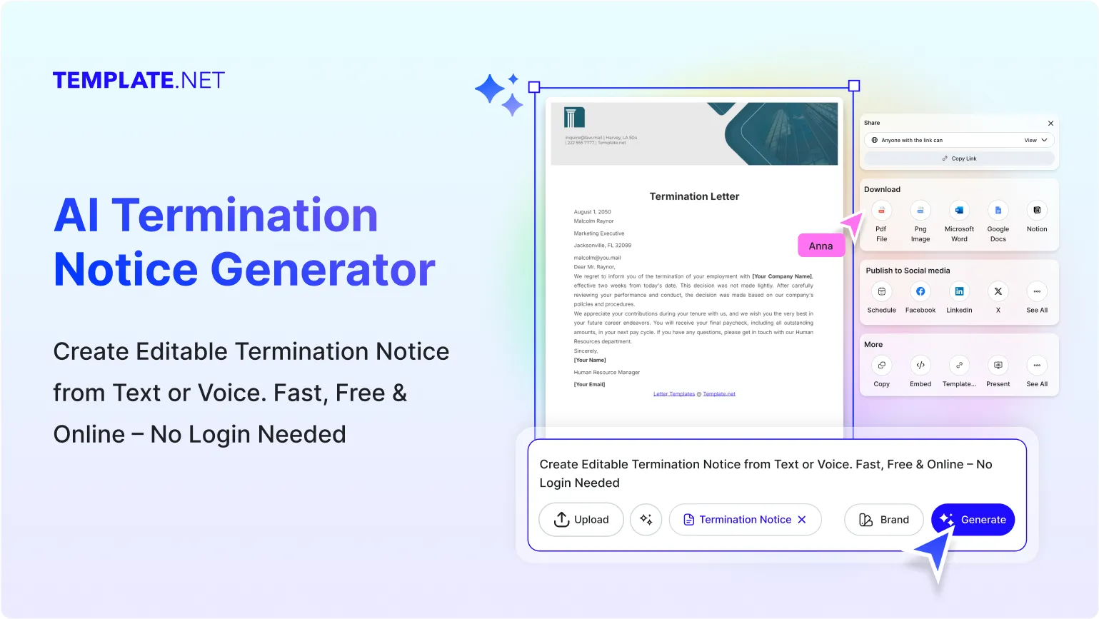 Free AI Termination Notice Generator, Free Termination Notice Maker Online