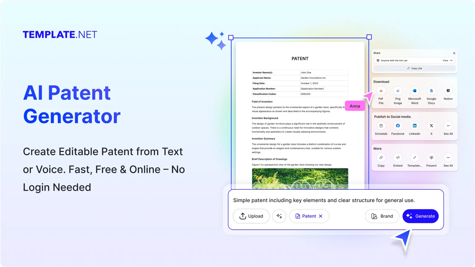Free AI Patent Generator, Free Patent Application Maker Online