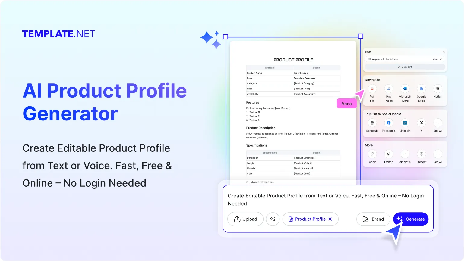 Free AI Product Profile Generator, Free Product Profile Maker Online