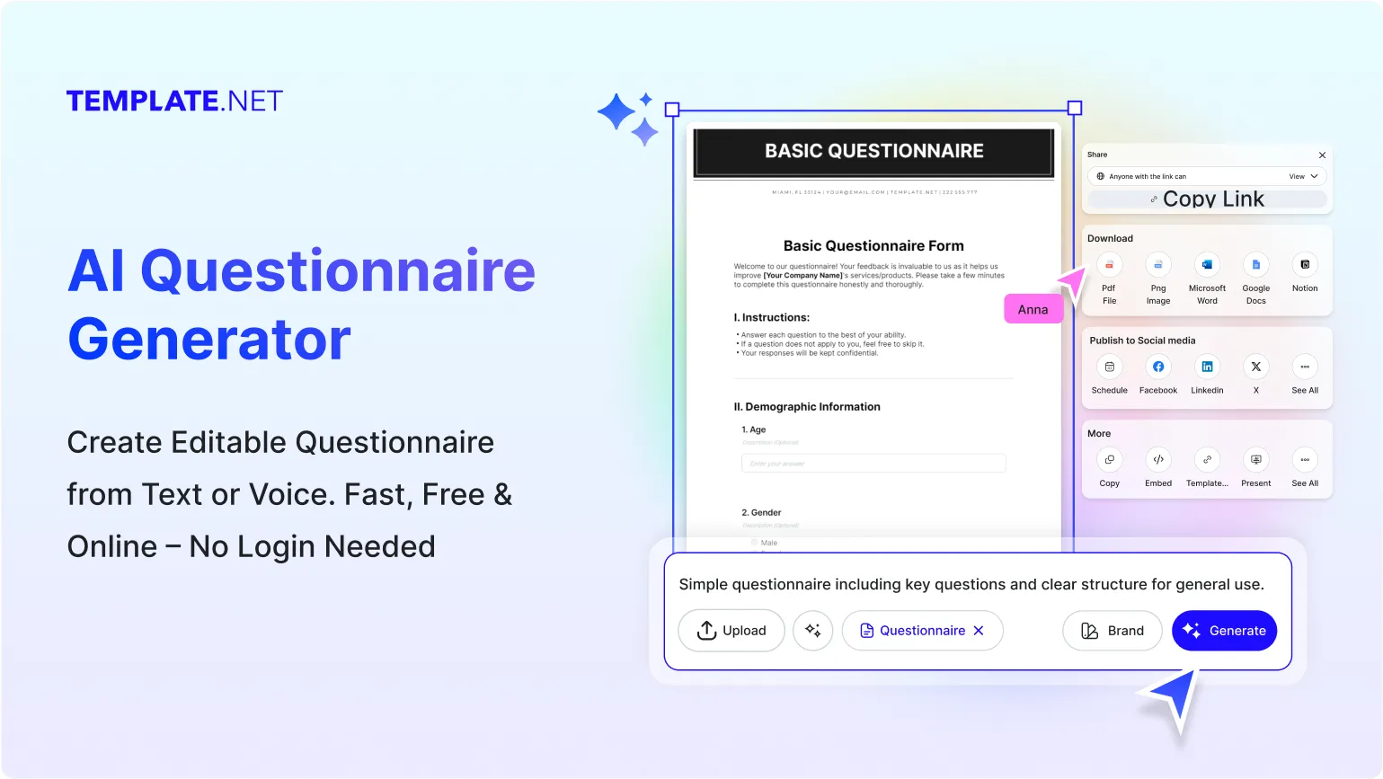 Free AI Questionnaires Generator, Free Questionnaire Maker Online