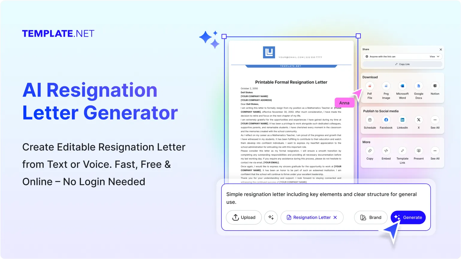 Free AI Resignation Letter Generator, Free Resignation Letter Maker Online