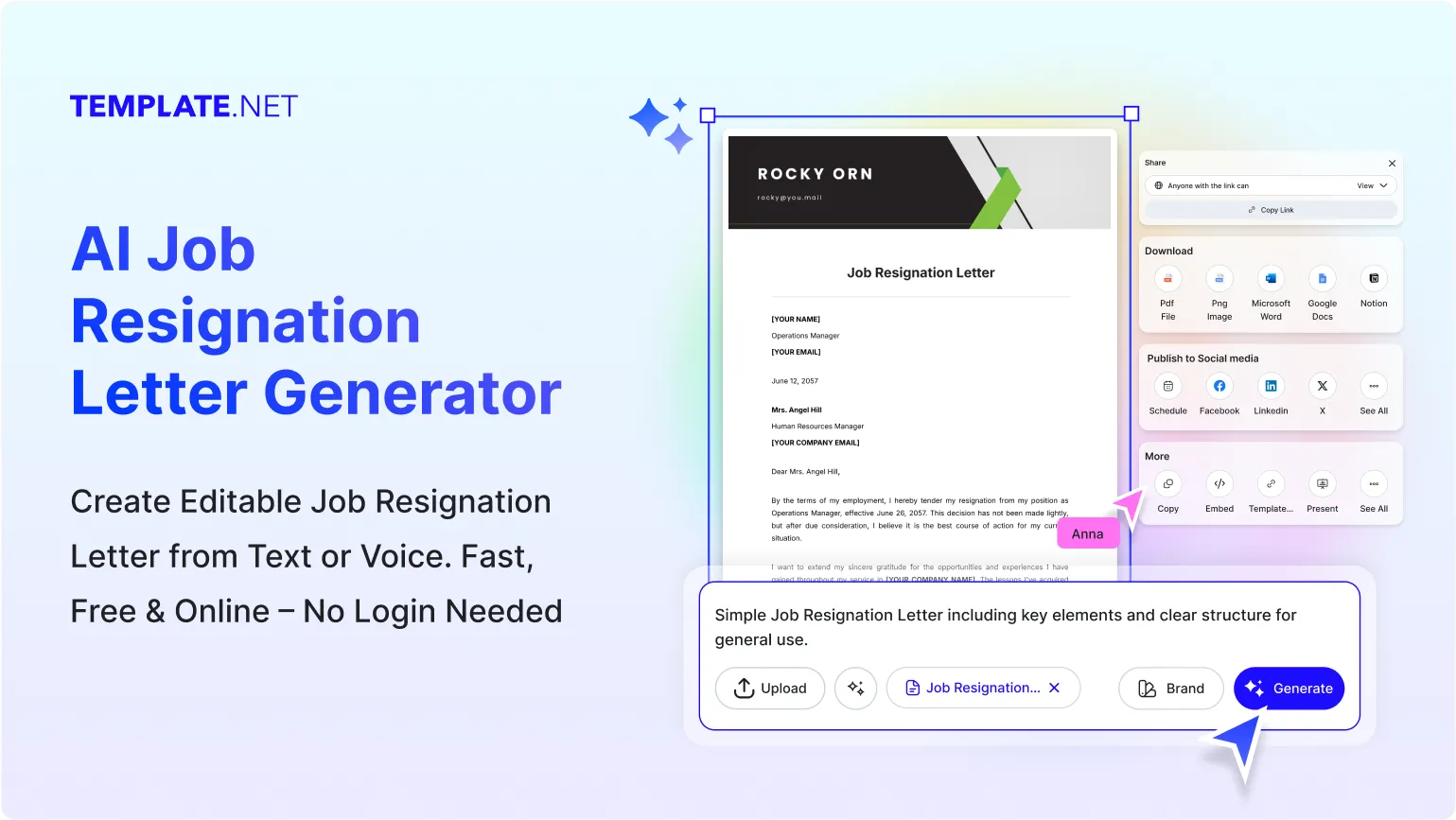 Free AI Job Resignation Letter Generator, Free Job Resignation Letter Maker  [ No Signup ]