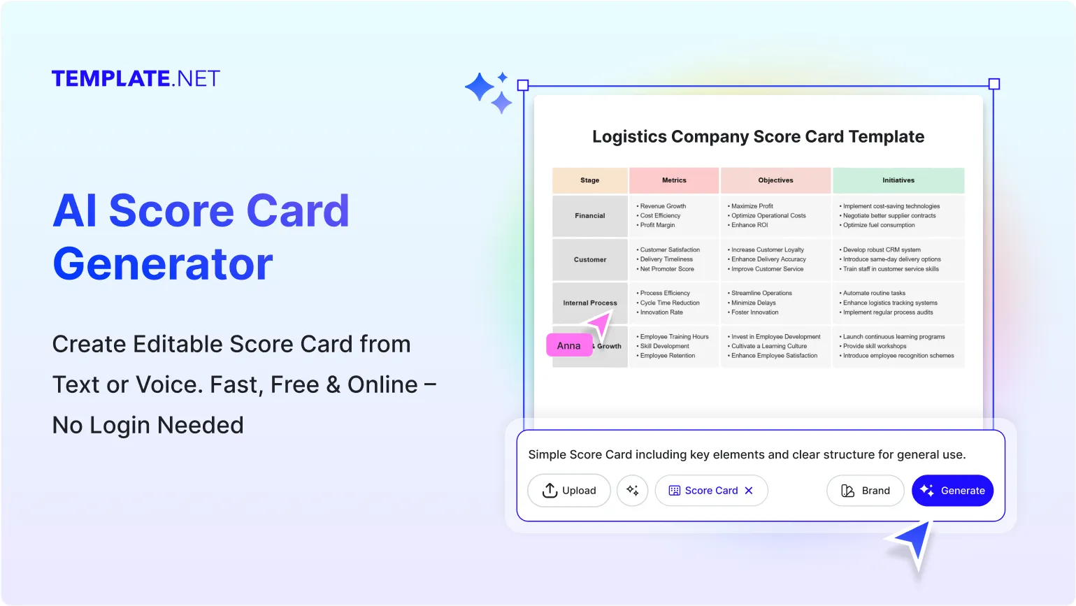 Free AI Score Card Generator, Free AI Score Card Maker Online