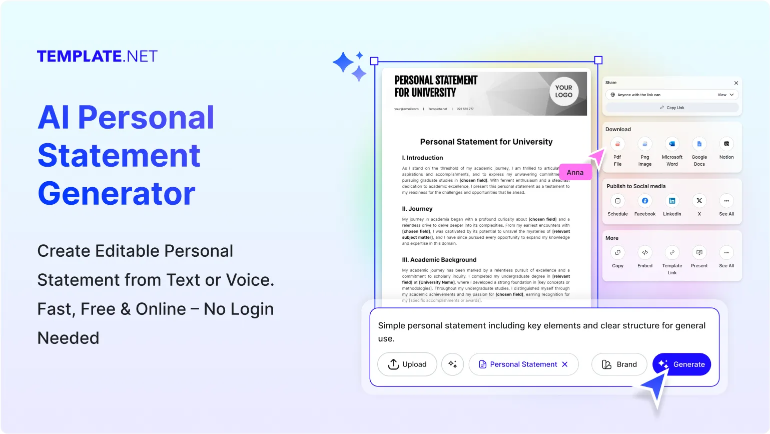 Free AI Personal Statement Generator, Free Personal Statement Maker Online