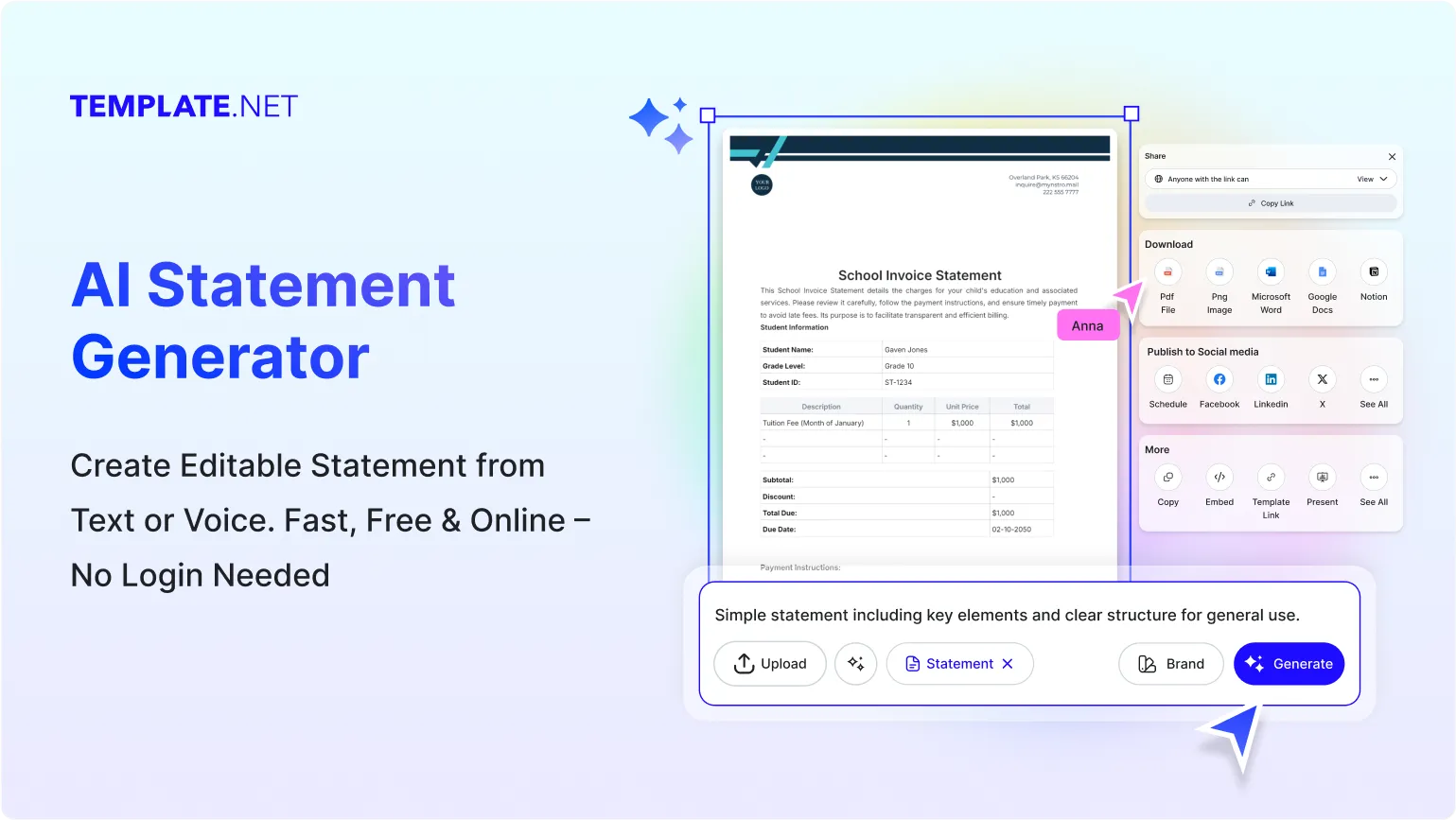 Free AI Statement Generator, Free AI Statement Maker Online