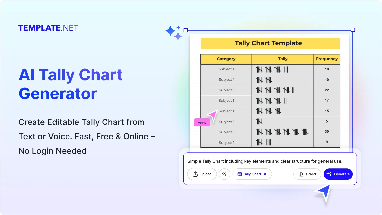 Free AI Tally Chart Generator, Free AI Tally Chart Maker Online