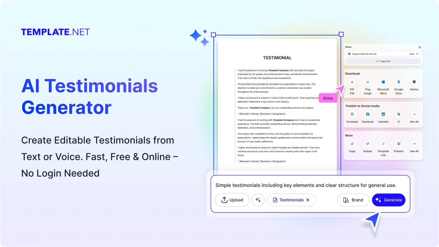 Free AI Testimonial Generator, Free Testimonial Maker Online