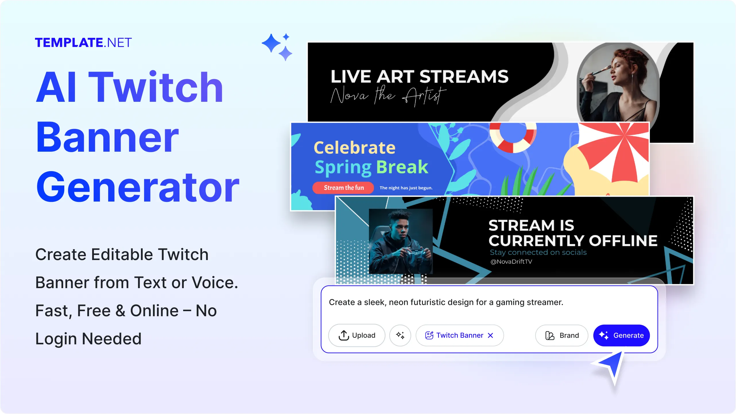 Free AI Twitch Banner Generator, Free Twitch Banner Maker Online