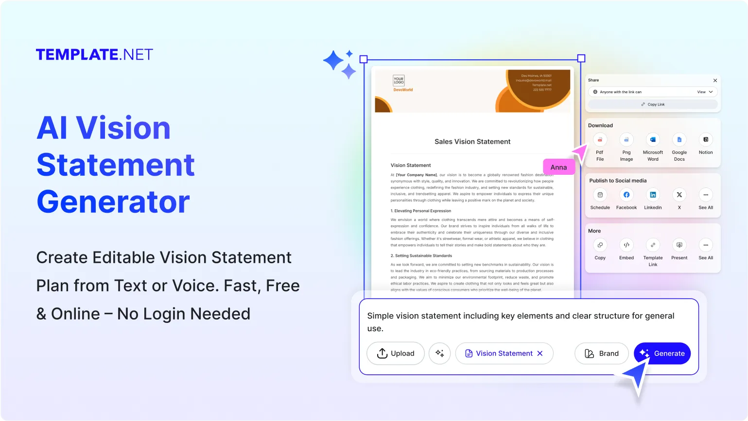 Free AI Vision Statement Generator, Vision Statement Maker Online