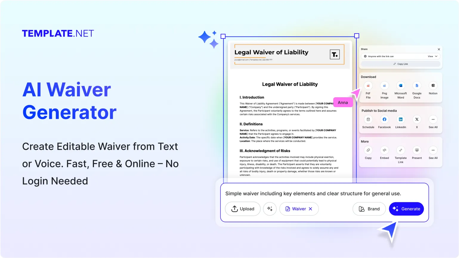 Free AI Waiver Generator, Free Waiver Maker Online