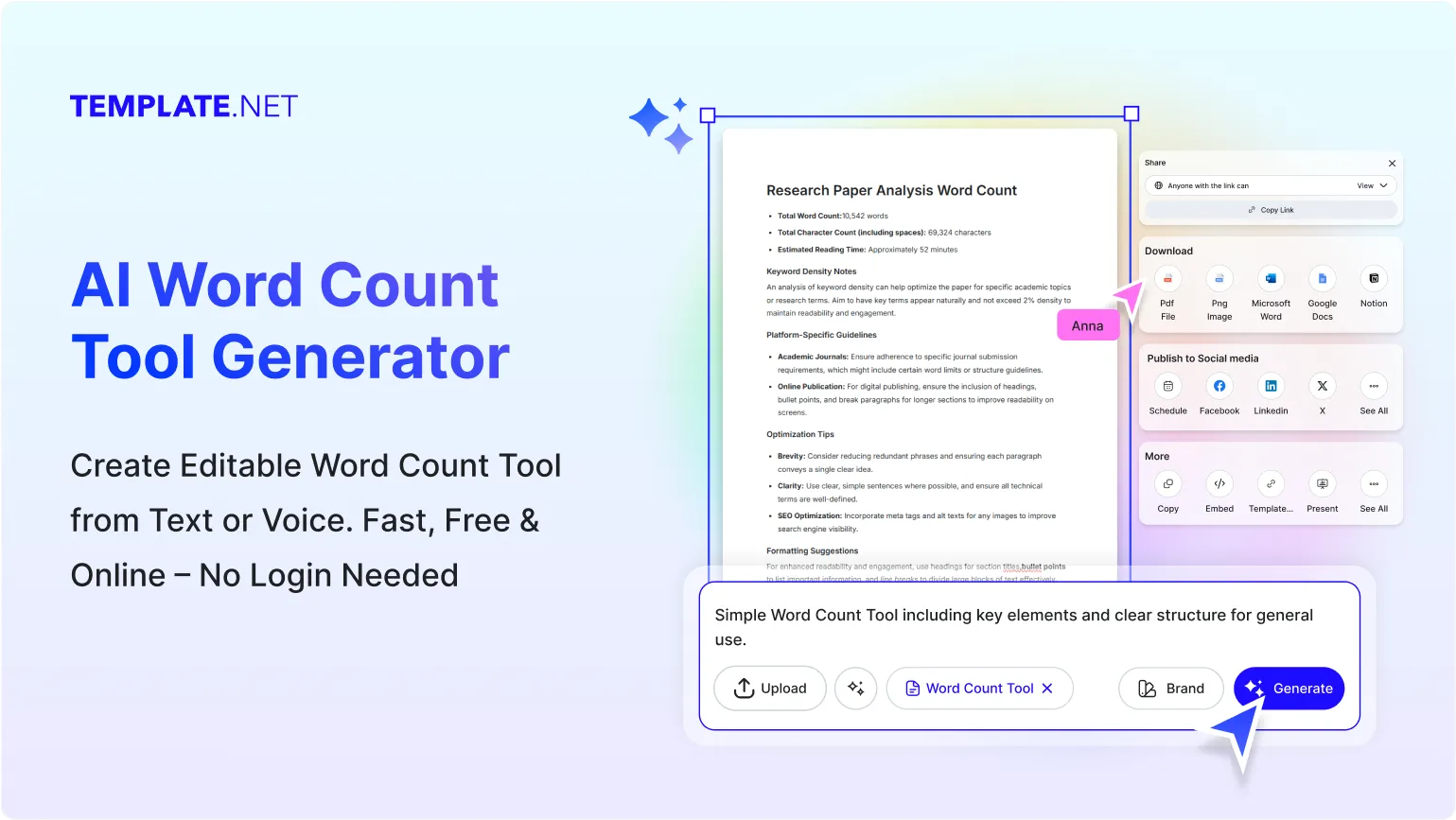 Free AI Word Count Tool, Online Text Analyzer