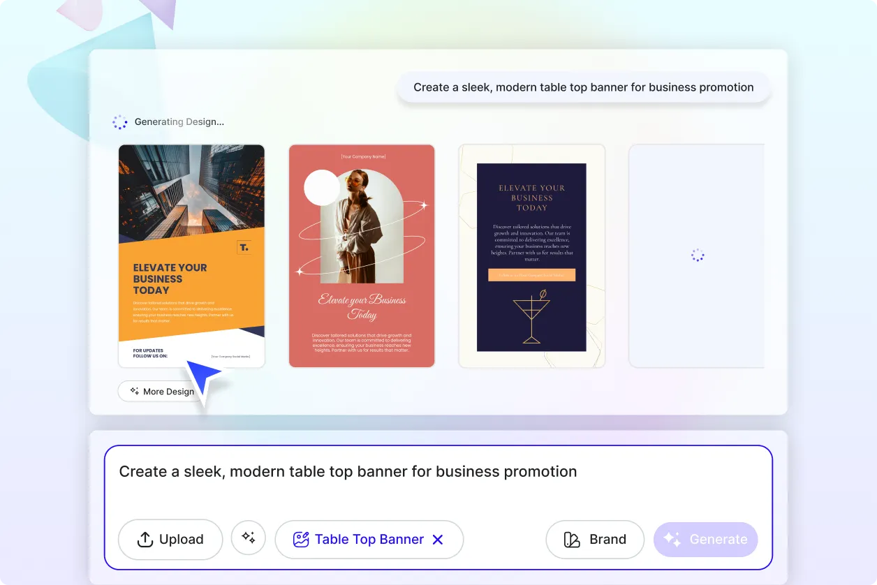 Free AI Table Top Banner Generator, Free Table Top Banner Maker Online