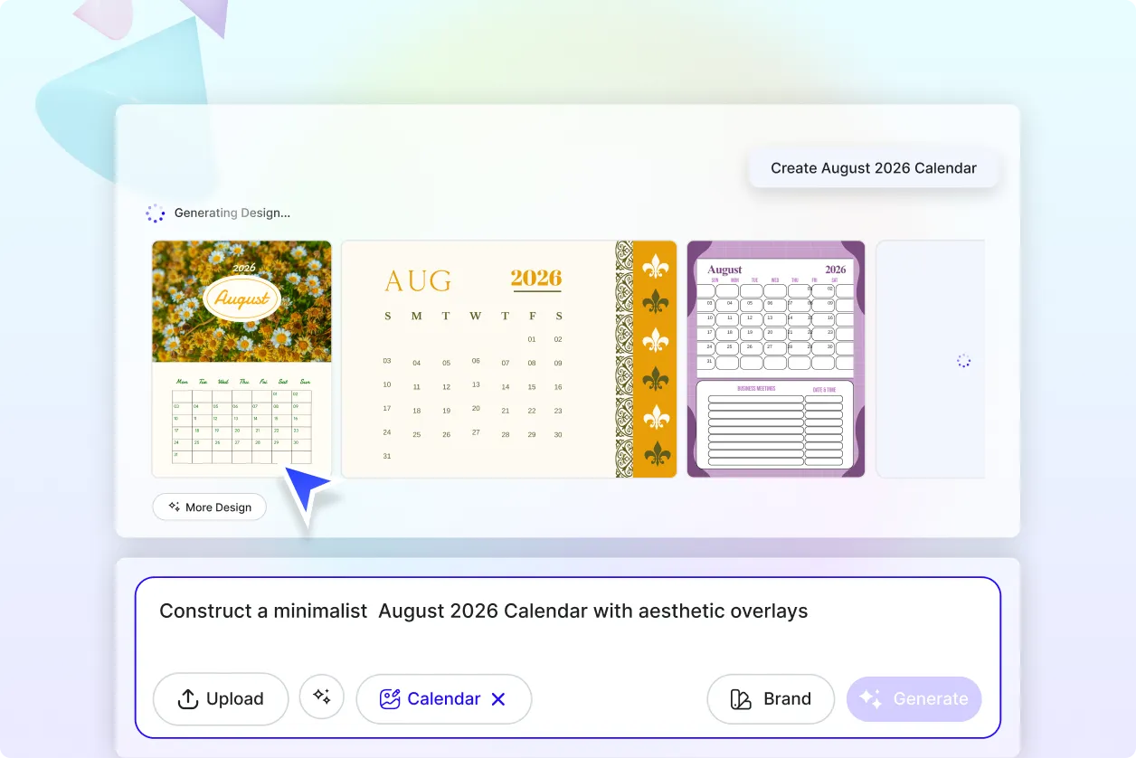 Free AI August Calendar Generator, August Calendar Maker Online