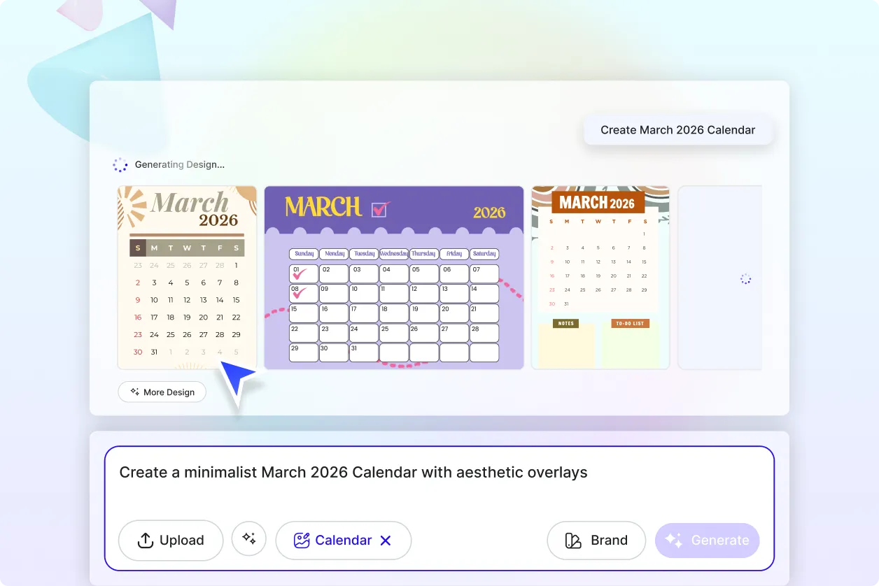 Free AI March Calendar Generator, Free AI March Calendar Maker Online