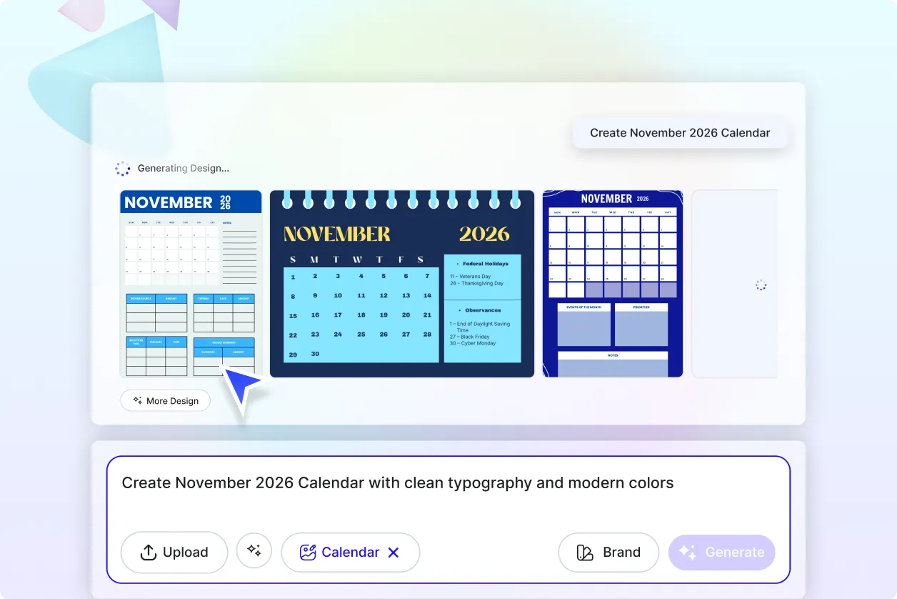 Free AI November Calendar Generator 2025, November Calendar Maker