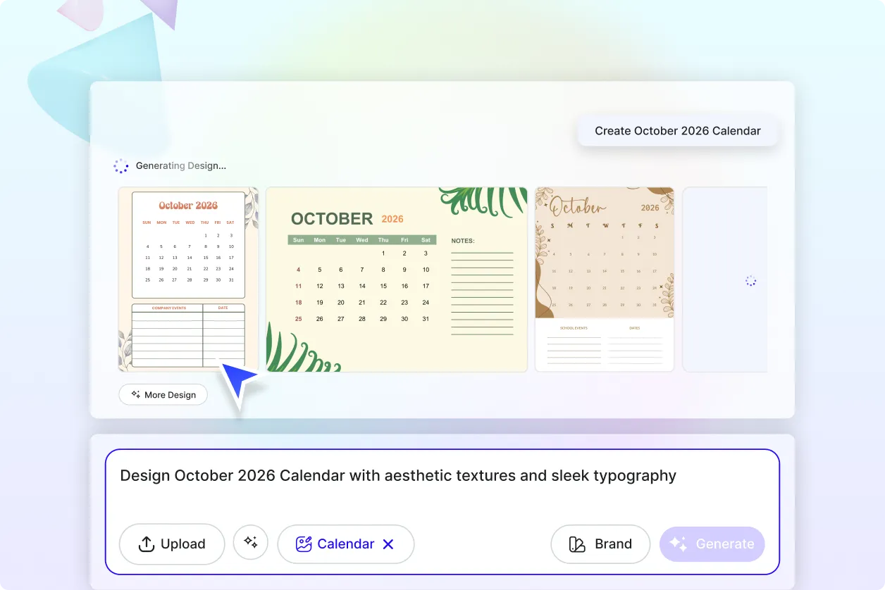Free AI October Calendar Generator, Free AI October Calendar Maker Online