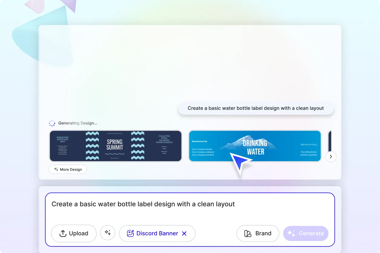 Free AI Water Bottle Label Generator, Free Water Bottle Label Maker Online