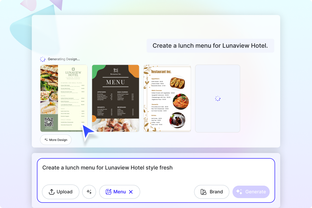 Free AI Menu Generator, Free Menu Maker Online