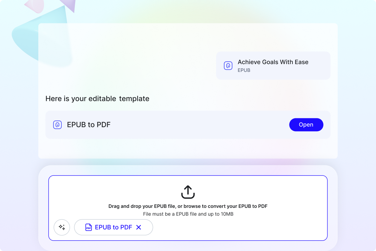 Free AI Convert EPUB to PDF, EPUB to PDF Converter
