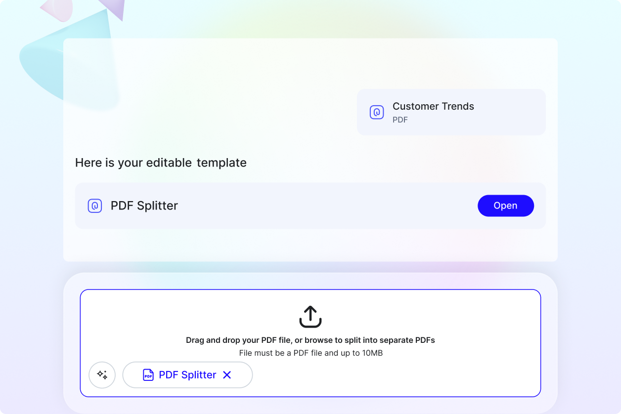 Free AI PDF Splitter, Split PDF Pages Online