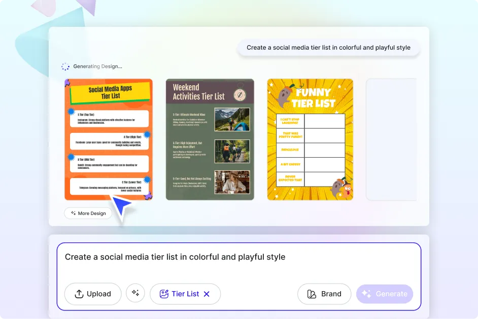 Free AI Tier List Generator, Free Tier List Maker Online