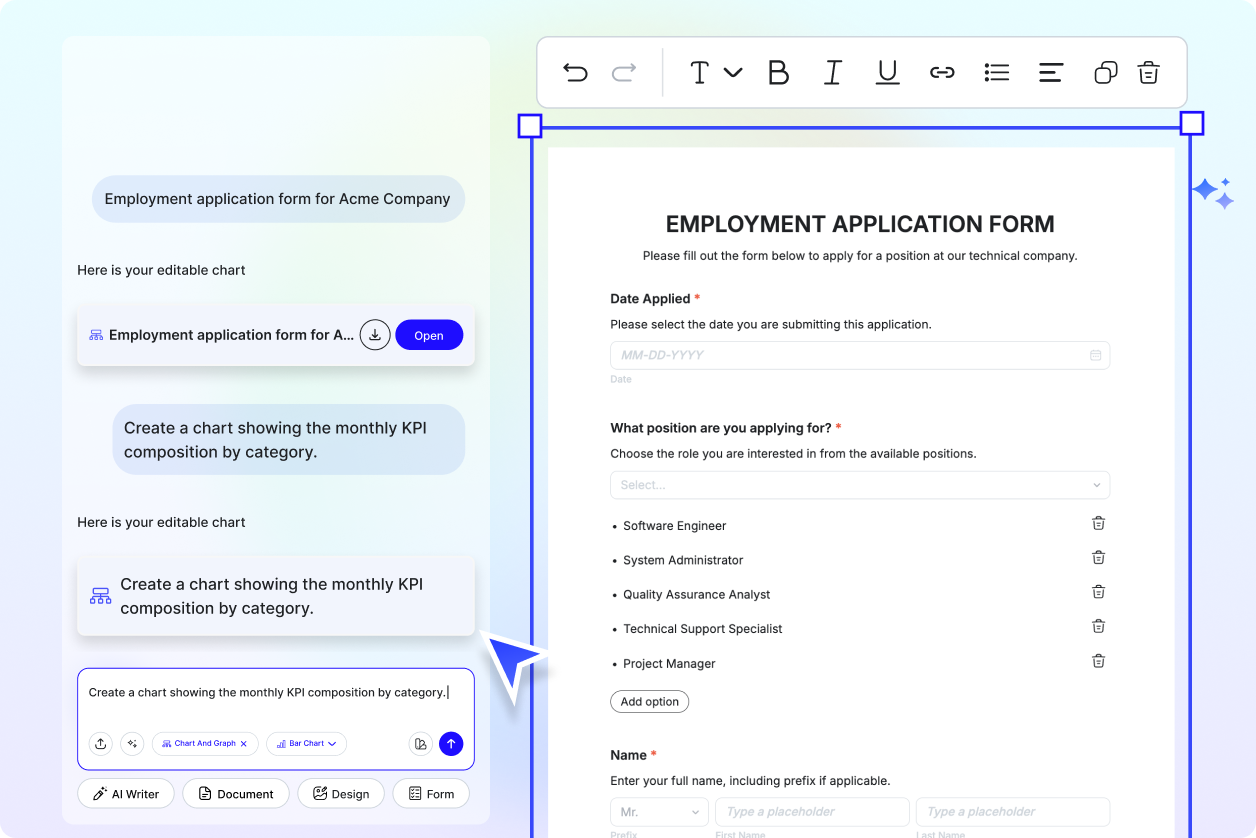 Free AI Form Builder, Free Editable Form Generator Online