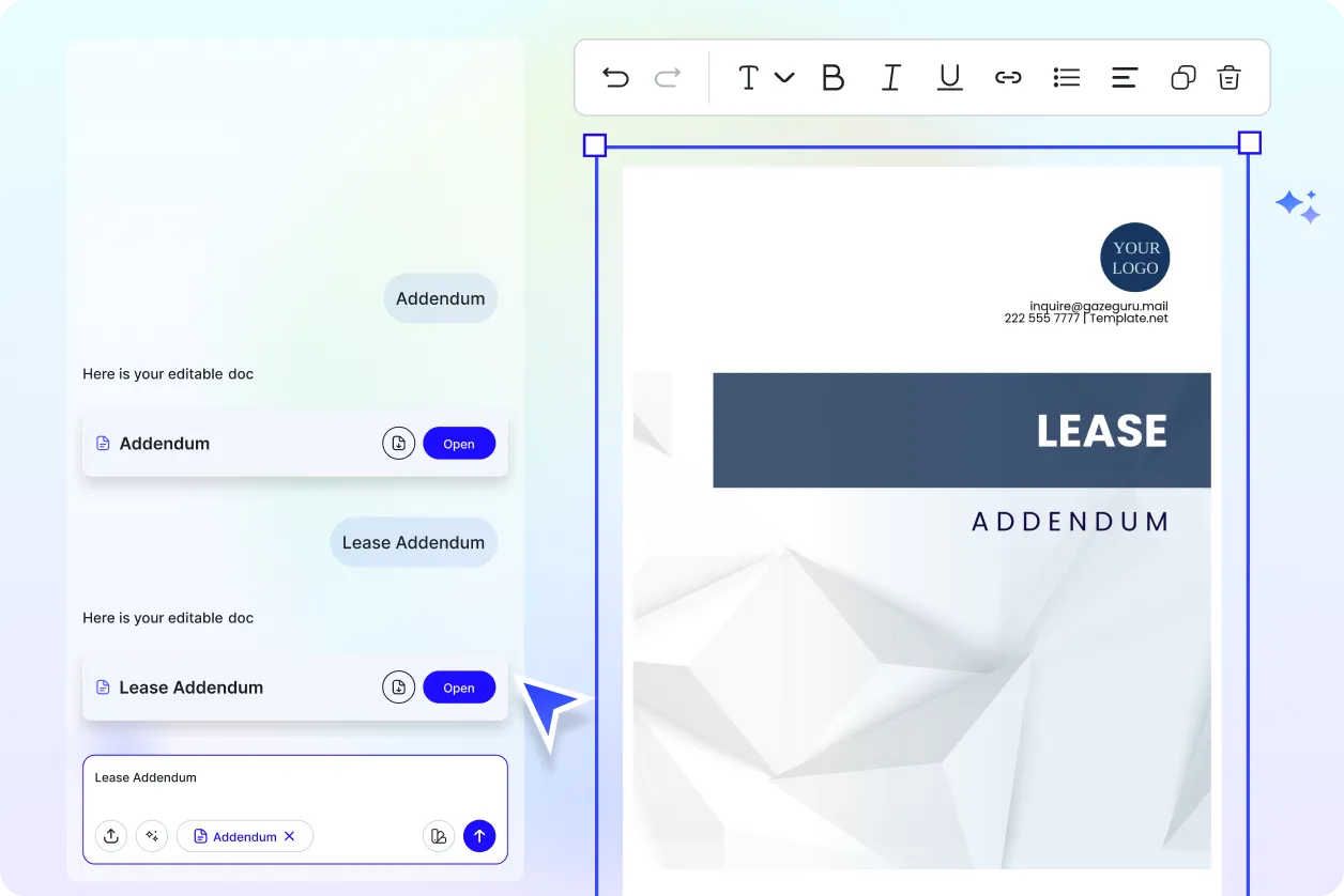 Free AI Addendum Generator, Free Addendum Maker Online