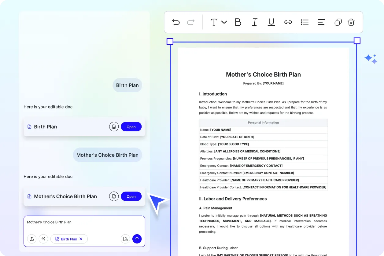 Free AI Birth Plan Generator, Free Birth Plan Maker Online