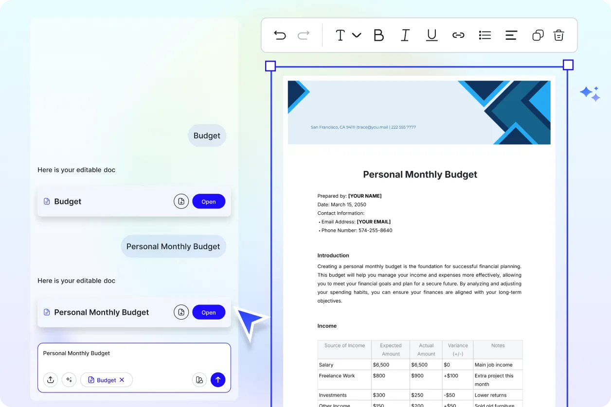 Free AI Budget Generator, Free Budget Maker Online