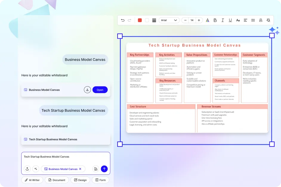 Free AI Business Model Canvas Generator, Free AI Business Model Canvas Maker Online