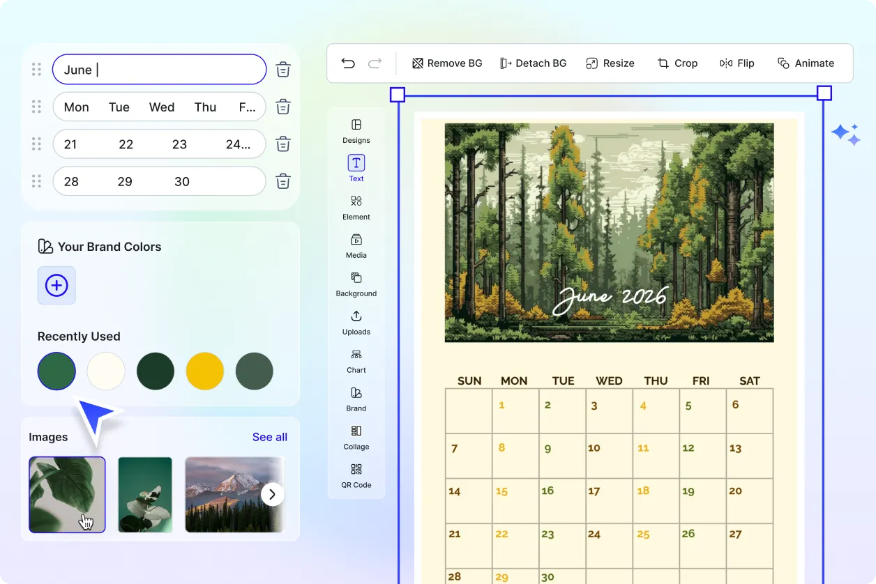 Free AI June Calendar Generator, Free AI June Calendar Maker Online