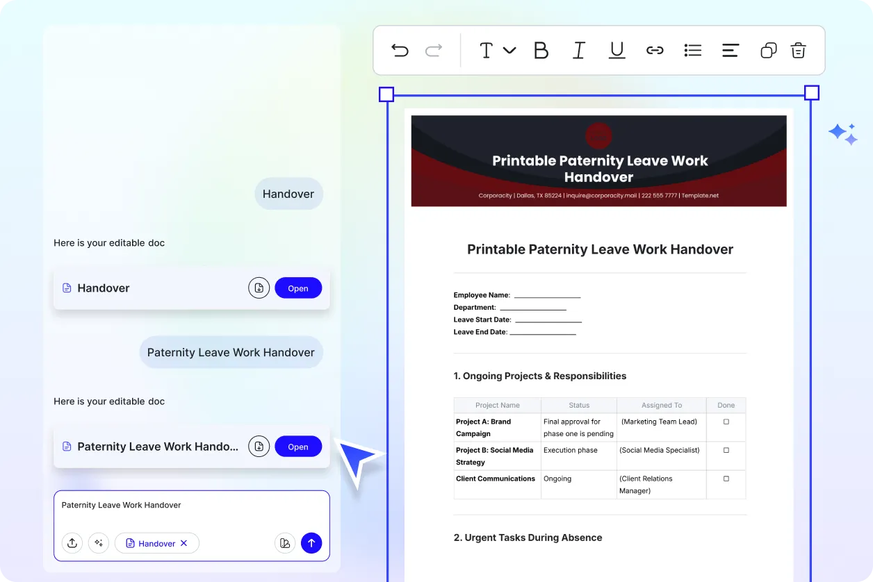 Free AI Handover Generator, Free Handover Document Maker Online