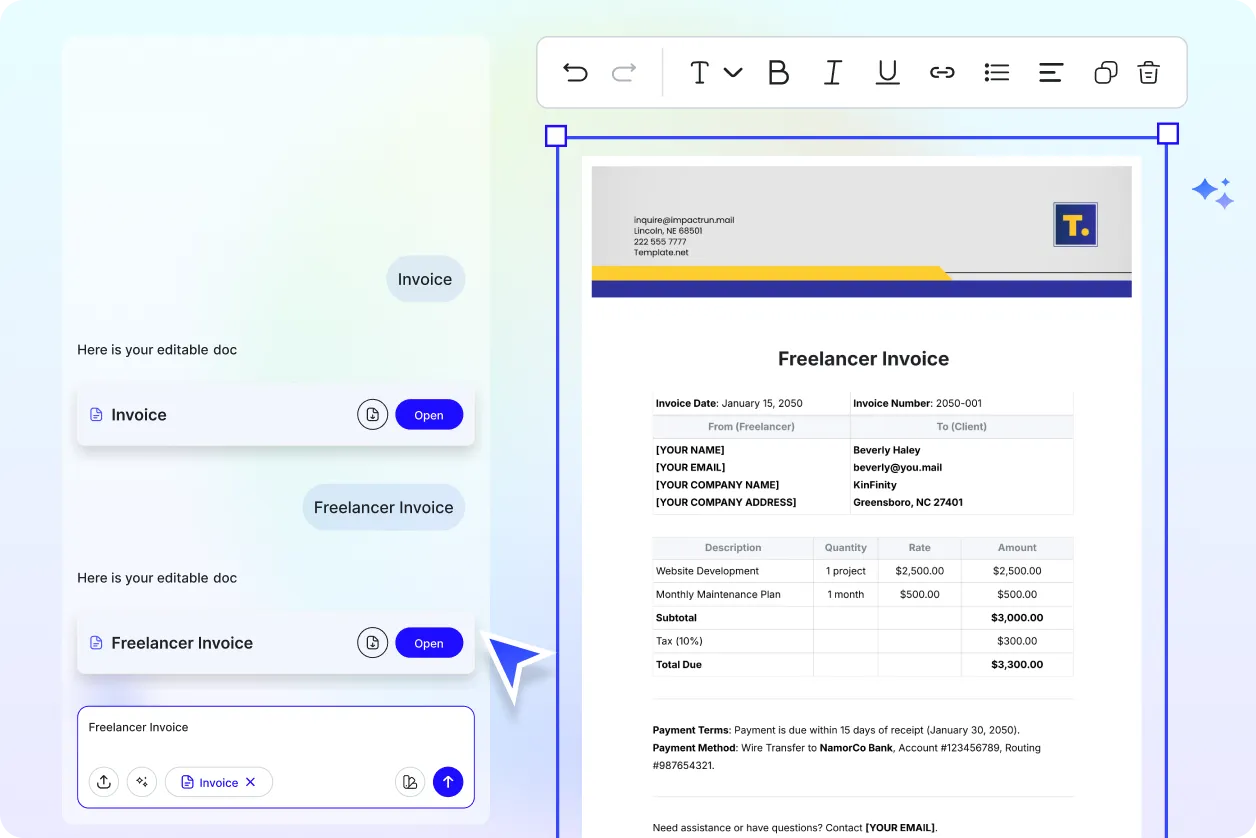 Free AI Invoice Generator, Free Invoice Maker Online