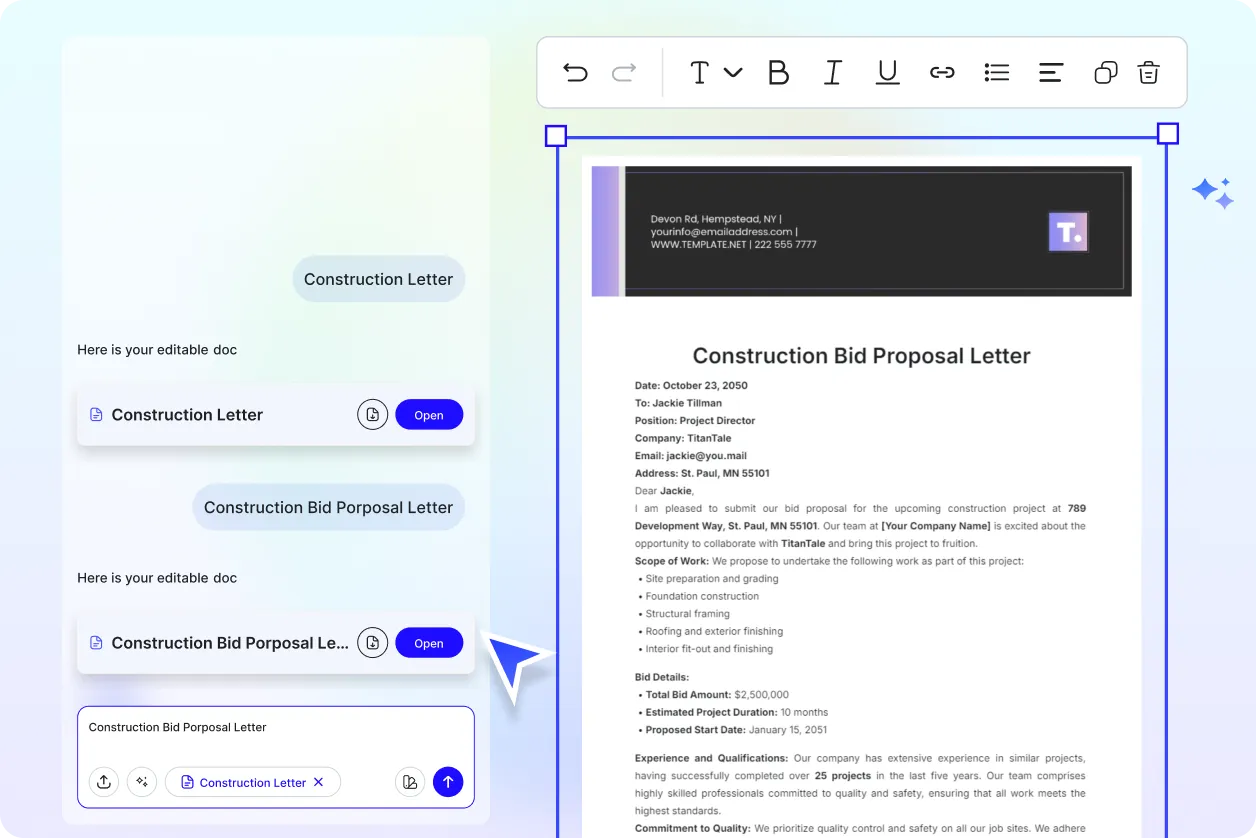 Free AI Construction Letter Generator, Free Construction Letter Maker Online