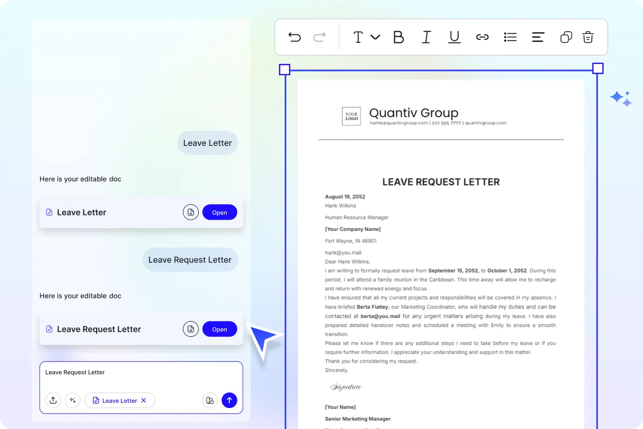 Free AI Leave Letter Generator, Free Leave Letter Maker Online