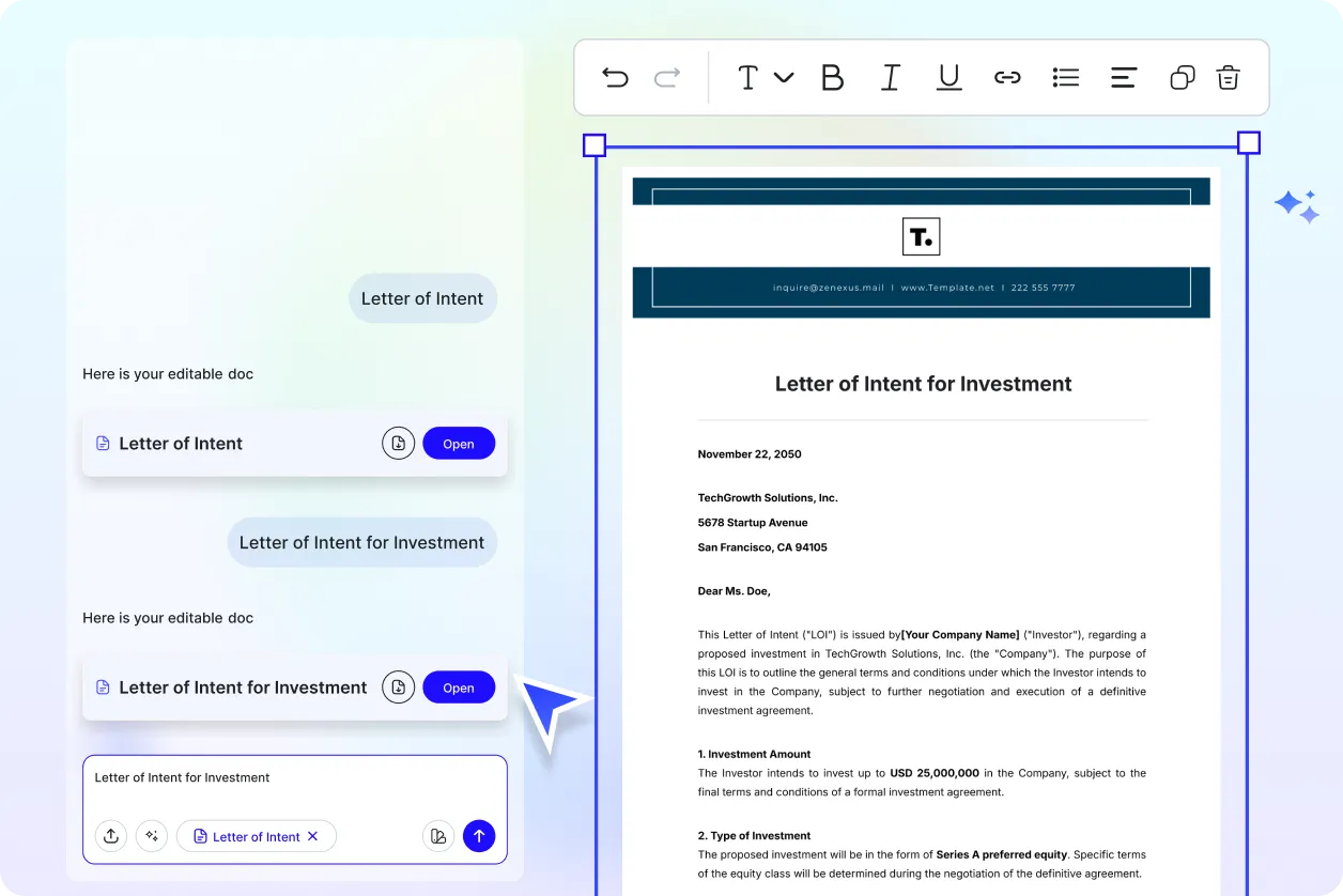 Free AI Letter of Intent Generator, Free Letter of Intent Maker Online