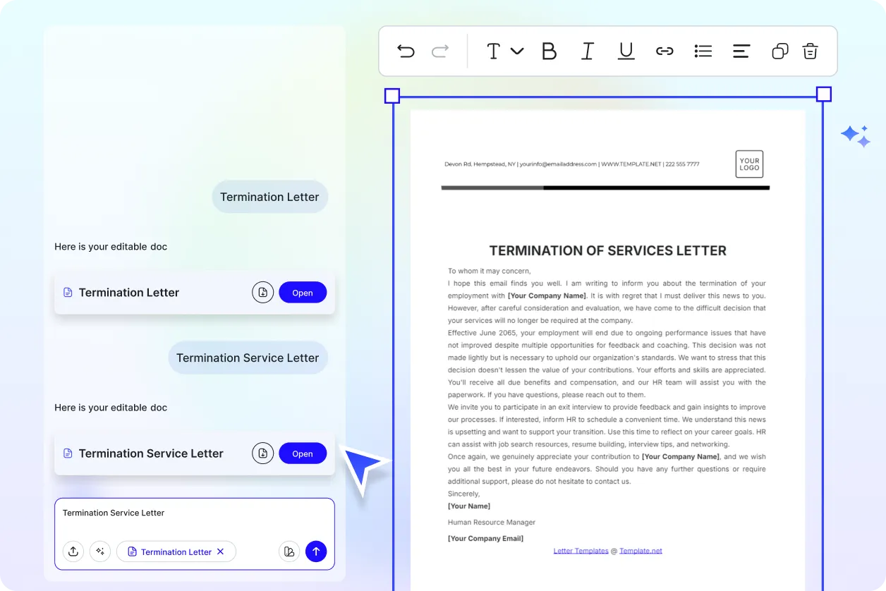 Free AI Termination Letter Generator, Free Termination Letter Maker Online