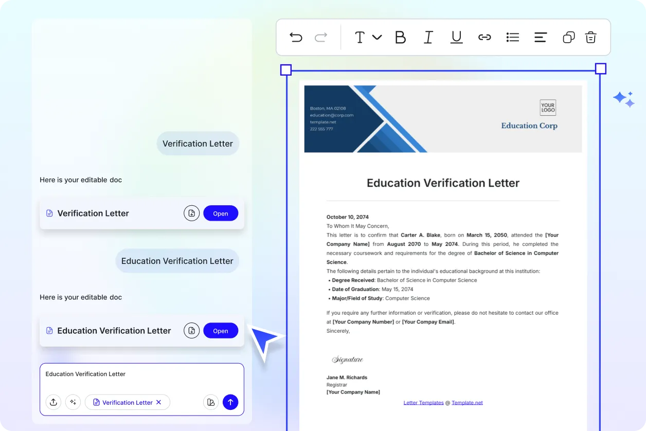 Free AI Verification Letter Generator, Free Verification Letter Maker Online