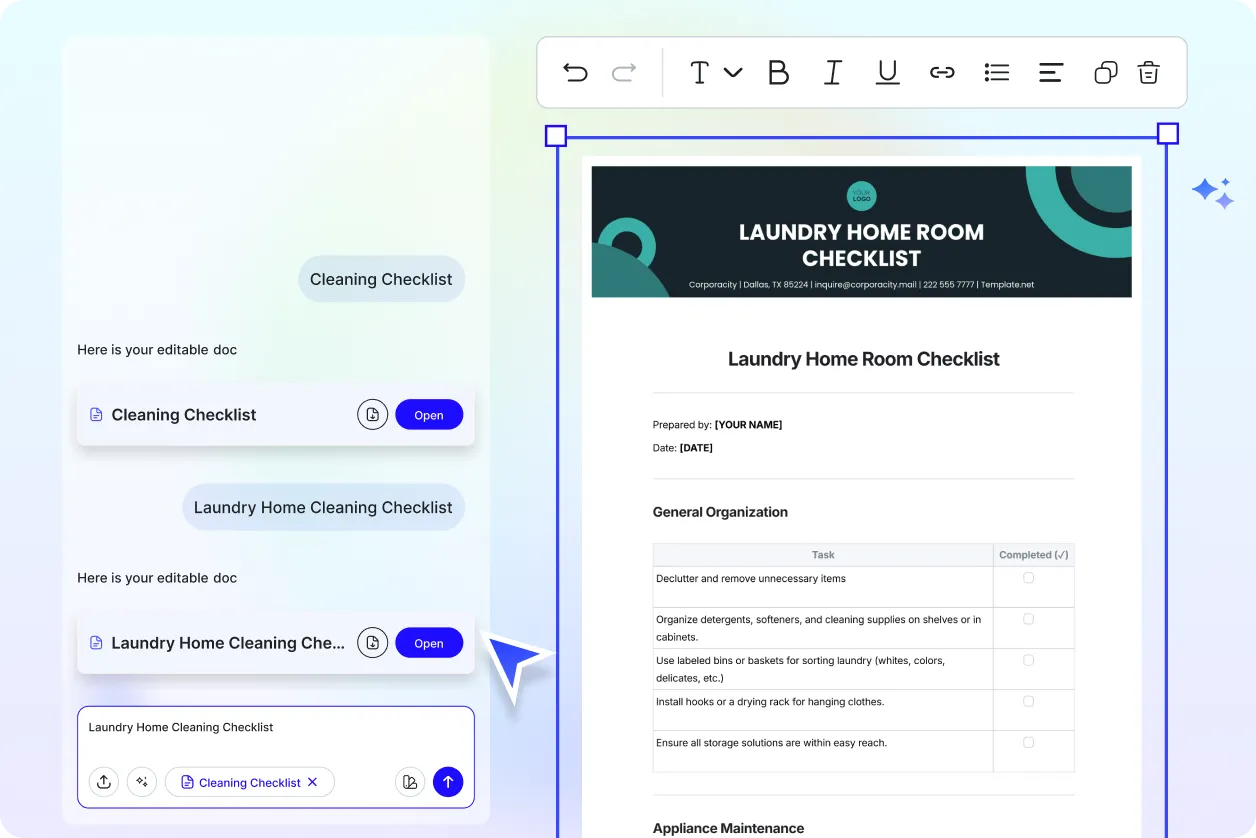 Free AI Cleaning Checklist Generator, Free Cleaning Checklist Maker Online