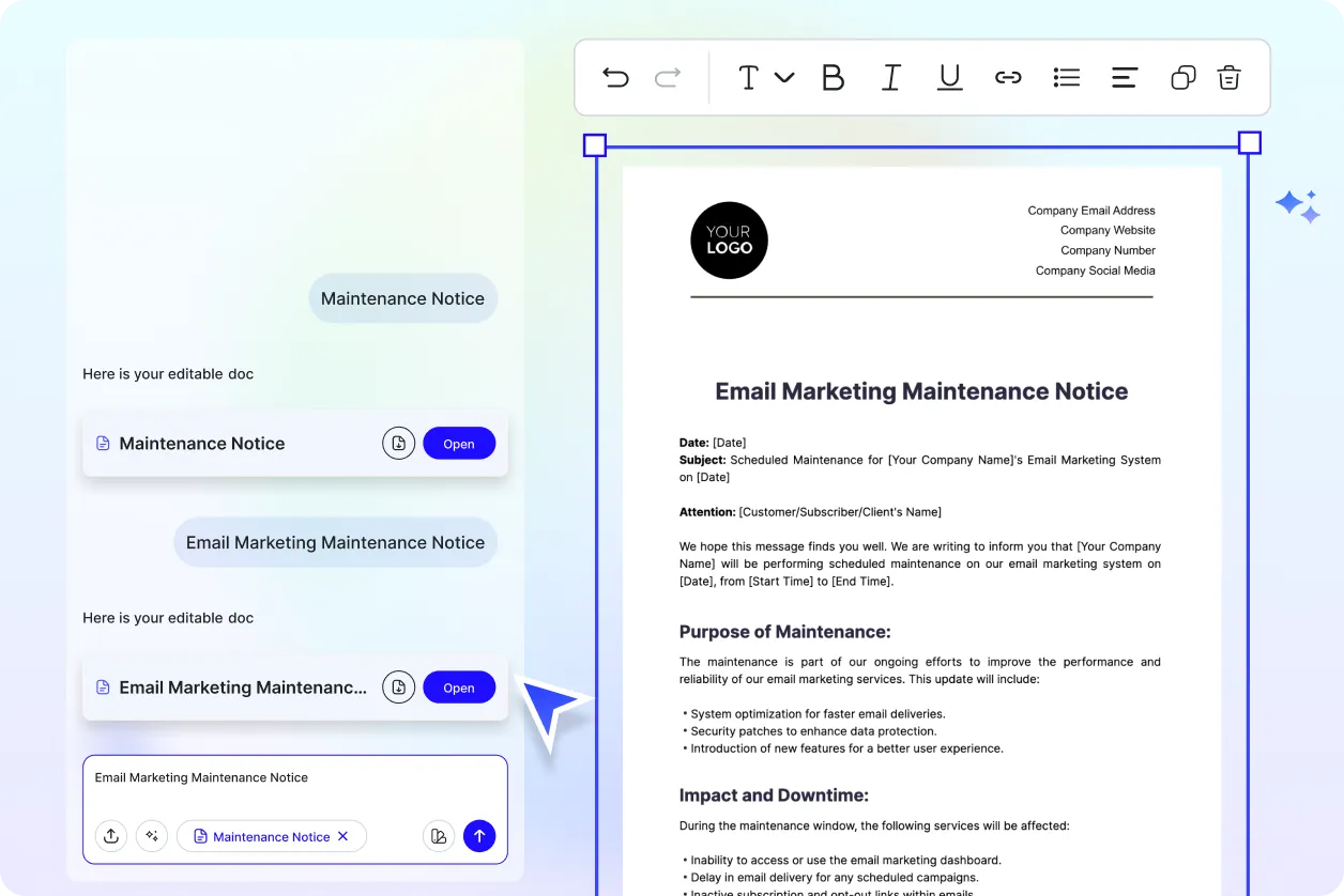 Free AI Maintenance Notice Generator, Free Maintenance Notice Maker Online