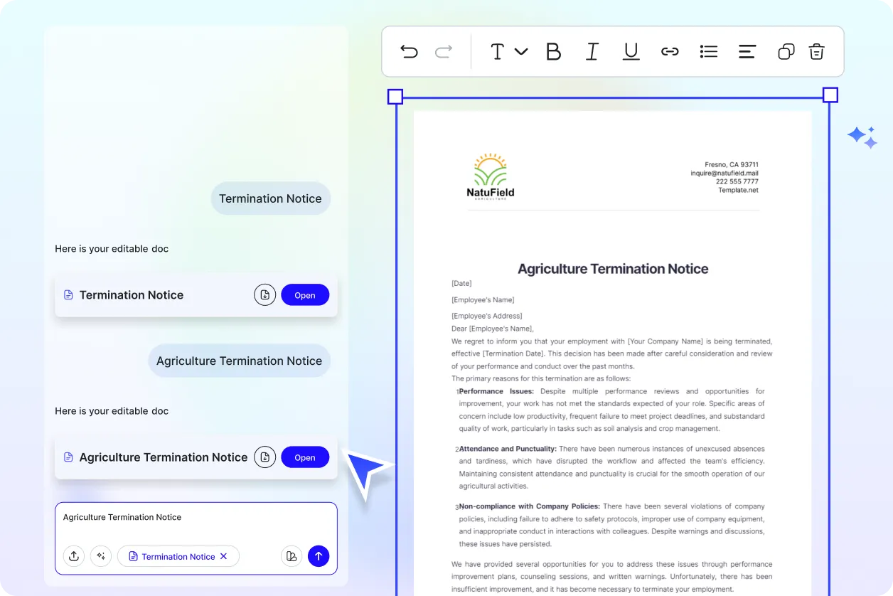 Free AI Termination Notice Generator, Free Termination Notice Maker Online