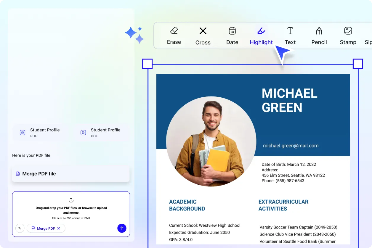 Free AI Merge PDF Editor, Free AI PDF Merger Online