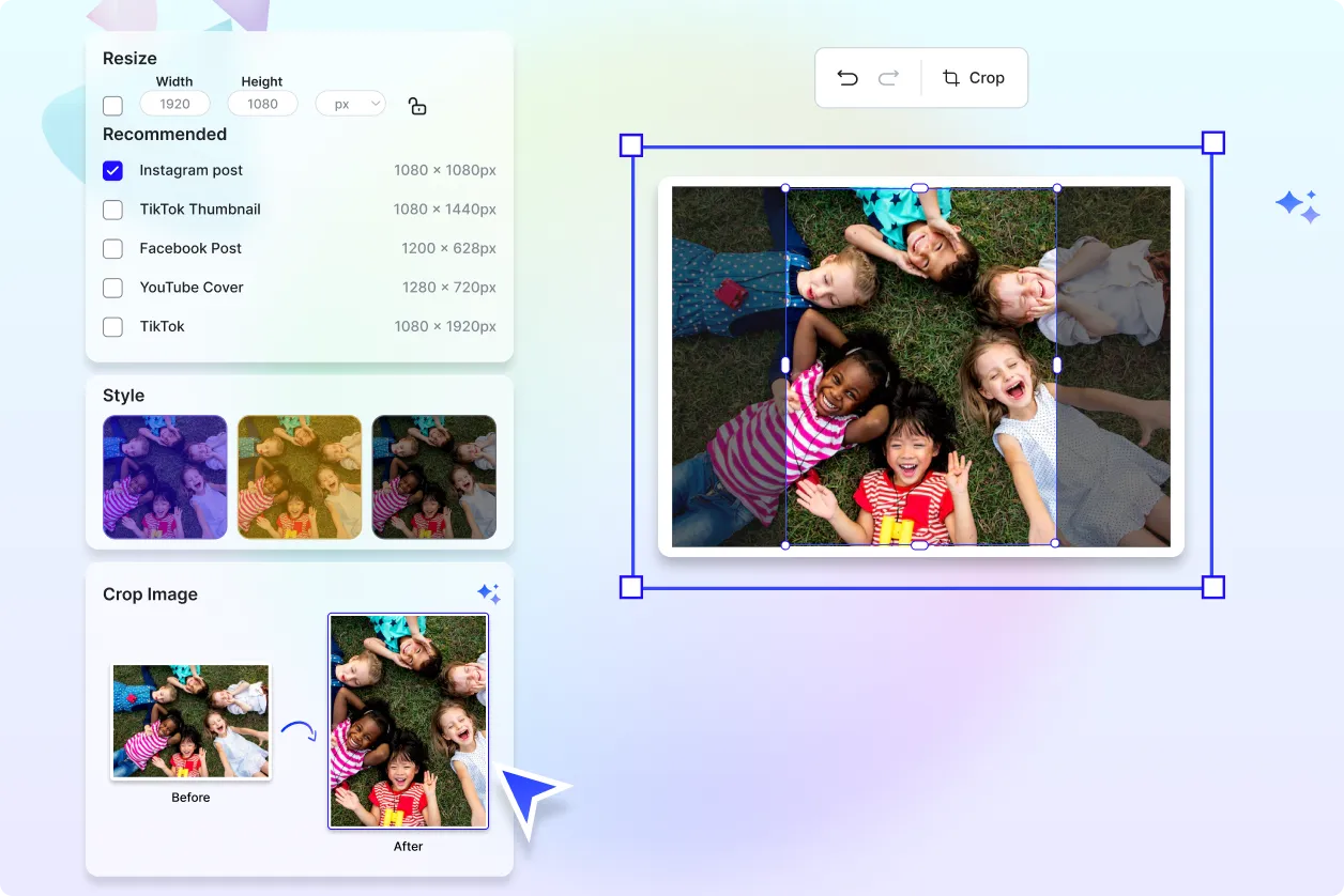 Free AI Crop Image Photo Editor, Free Crop Image Photo Maker Online