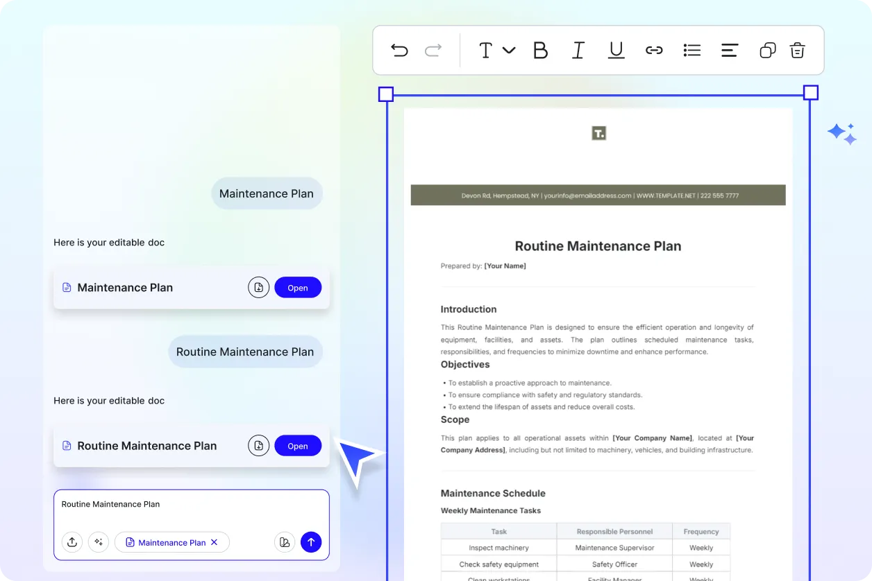 Free AI Maintenance Plan Generator, Free Maintenance Plan Maker Online